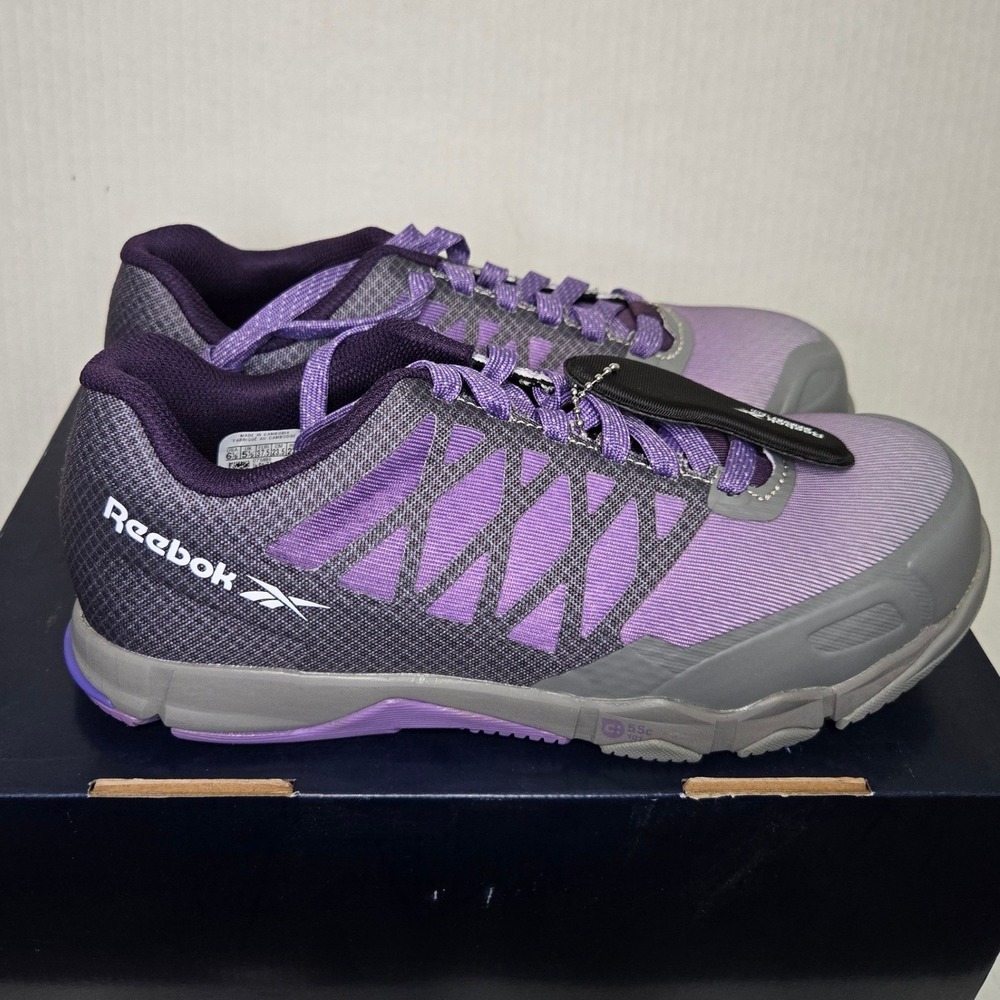 Reebok Astroride Strike NIB Composite (Steel) Toe Work Shoes Purple Grey W 6.5